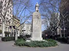 A Joan Güell i Ferrer (1888), by Joan Martorell i Rossend Nobas, Gran Via de les Corts Catalanes amb Rambla de Catalunya.