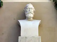 Stone bust of a bearded man