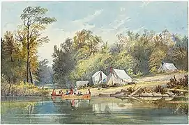 A Tenting Party, circa 1860. Watercolor, in the Peter Winkworth Collection, Library and Archives Canada