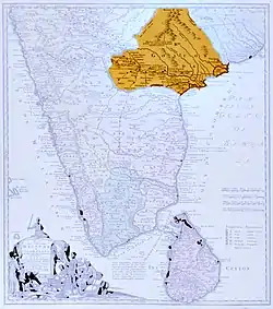 Golconda map published in 1733 Germany