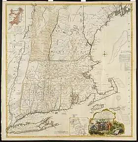 Map of the New England Colonies in 1755