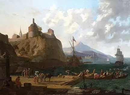 A  Mediterranean Harbour Scene with Figures, Late 17th century, Private collector, Unknown location