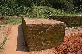 A section of the western gateway with the upper damaged portion of the wall removed.