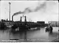 Wooden swing bridge over the Keating Channel in 1910.