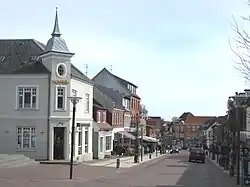 The mainstreet in the town of Aars.