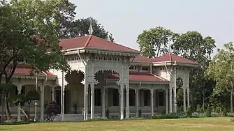 Abhisek Dusit Throne Hall, a gingerbread house in Bangkok, Thailand