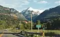 Abrams Mountain seen from Hwy 550 at Cutler Creek. Both the mountain and creek are named after Abram Cutler.