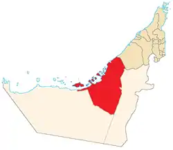 Location of the Central Region in the Emirate of Abu Dhabi