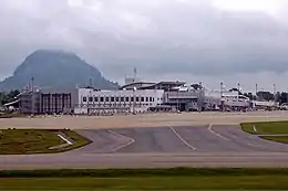 The Airport before reconstruction showing its old terminal, which currently serves domestic flights.