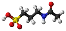 Ball-and-stick model of the acamprosate molecule