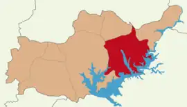 Map showing Kâhta District in Adıyaman Province