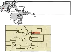 Location of the City of Federal Heights in Adams County, Colorado.