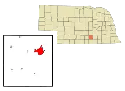 Location within Adams and Nebraska