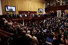 Zelenskyy addressing Ireland's parliament