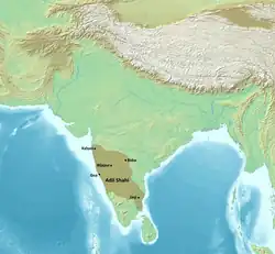 Map of the Adil Shahi dynasty of the Bijapur Sultanate