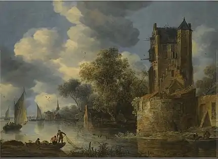 River Landscape with a Bastion, c. 1660s, Private collection, Location unknown