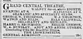 February 1878. Grand Central Theatre, Philadelphia, 1878