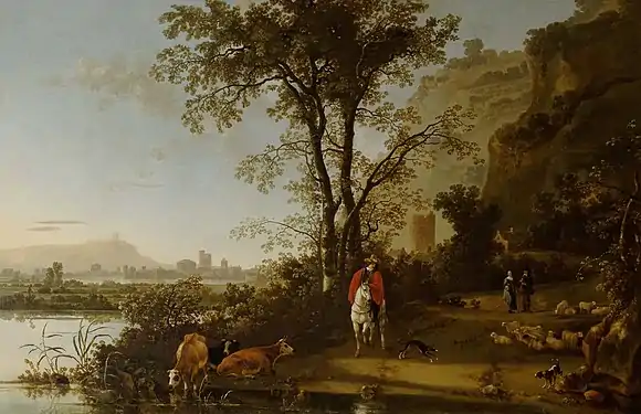 Landscape with a Horseman, Figures, and Cattle, c. 1655, Waddesdon Manor