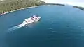 Aerial of Emerald Bay looking north