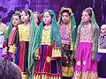 Afghan girls in traditional clothes