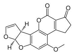 Molecular structure of aflatoxin B1