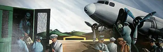 Air Mail Service (1940), post office mural by Edmund Lewandowski