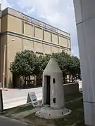 Air raid shelter in front of museum