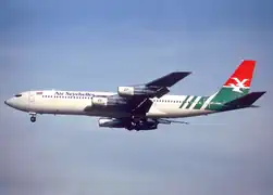 An Air Seychelles Boeing 707-320C on short final to Paris Orly Airport in 1989.