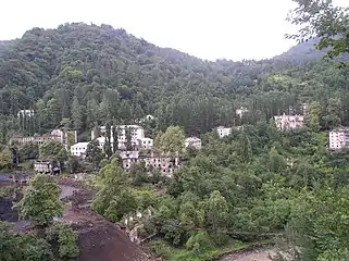 View of the Akarmara ghost town near Tkvarcheli