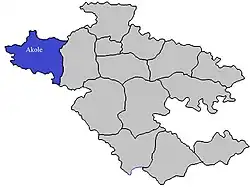 Location of Akole  in Ahmednagar district in Maharashtra