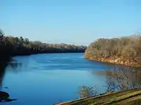 The Alabama River in Lowndes County as seen from Benton Park in Benton, Alabama.