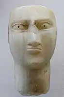 South Arabian head; 300-1 BC; alabaster; height: 20.5 cm, length: 11 cm, depth: 8.5 cm; Louvre