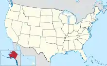 Map of the United States with Alaska highlighted