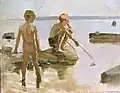 Sketch for Boys Playing on the Shore