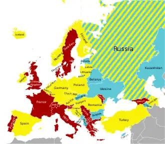 European countries grouped by preferred type of alcoholic drink, based on recorded alcohol per capita (age 15+) consumption (in litres of pure alcohol) in 2016