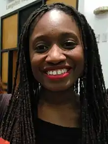 Aleshea Harris, panelist for Theater Talks: Playwrights, at the Schomburg Library in Harlem, NYC, on January 22, 2018