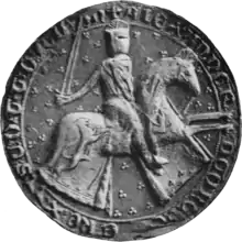 Black and white photo of a mediaeval seal