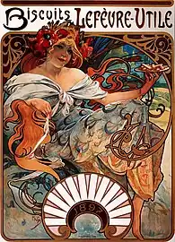 Biscuits Lefèvre-Utile by Alphonse Mucha (1896)