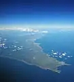 An aerial view of the southwestern St. Vincent coast