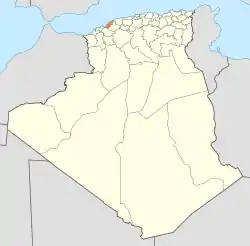 Map of Algeria highlighting Mostaganem Province