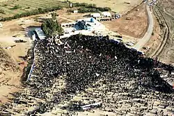 Ali Khamenei in Hoveyzeh Martyrs' Cemetery