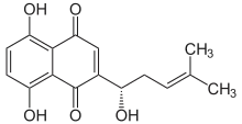 Skeletal formula of alkannin