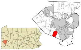 Location in Allegheny County and the U.S. state of Pennsylvania