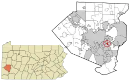 Location in Allegheny County and the U.S. state of Pennsylvania