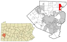 Location in Allegheny County and the U.S. state of Pennsylvania.