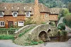 Allerford packhorse bridge, immediately north of Cross Lane Farm