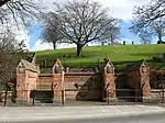 Newcastle Road, Allerley Well Park, Gatepiers, Drinking Fountain, Boundary Walls And Marker Stone