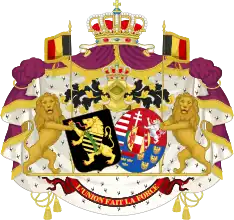 Alliance Coat of Arms of King Leopold II and Queen Marie Henriette of Belgium