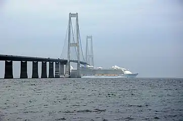 Allure of the Seas passing under the East Bridge