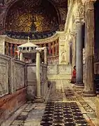 Interior of Basilica of San Clemente al Laterano (1863) by Lawrence Alma-Tadema